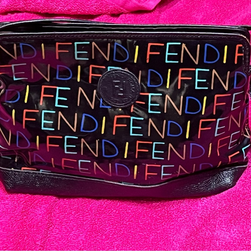 VINTAGE! Fendi multi color logo crossbody bag. Collectors item!